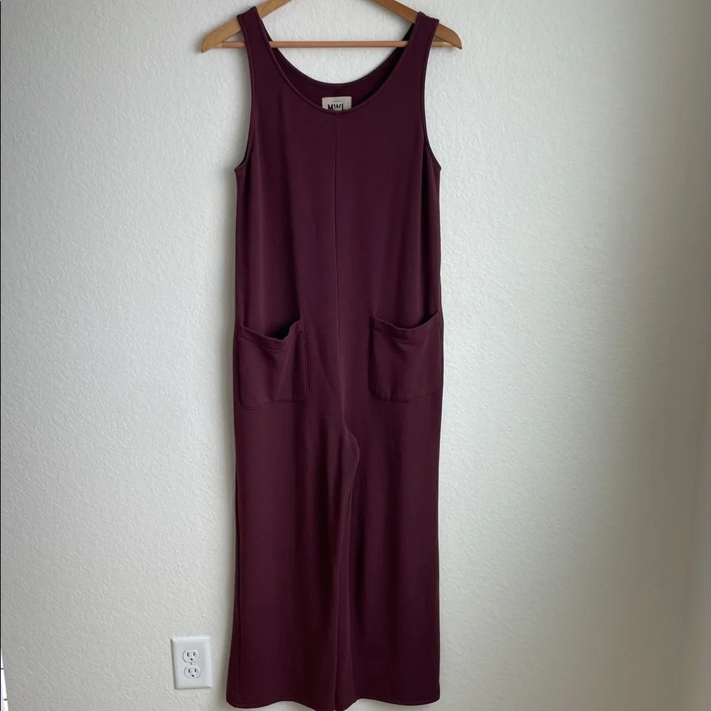 MADEWELL •  Soft Pull-On Jumpsuit, Maroon • X-SMALL